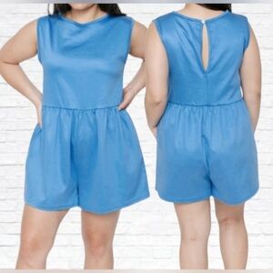 Smash & Tess Universal Shorty Romper in Bubbly Blue. XL